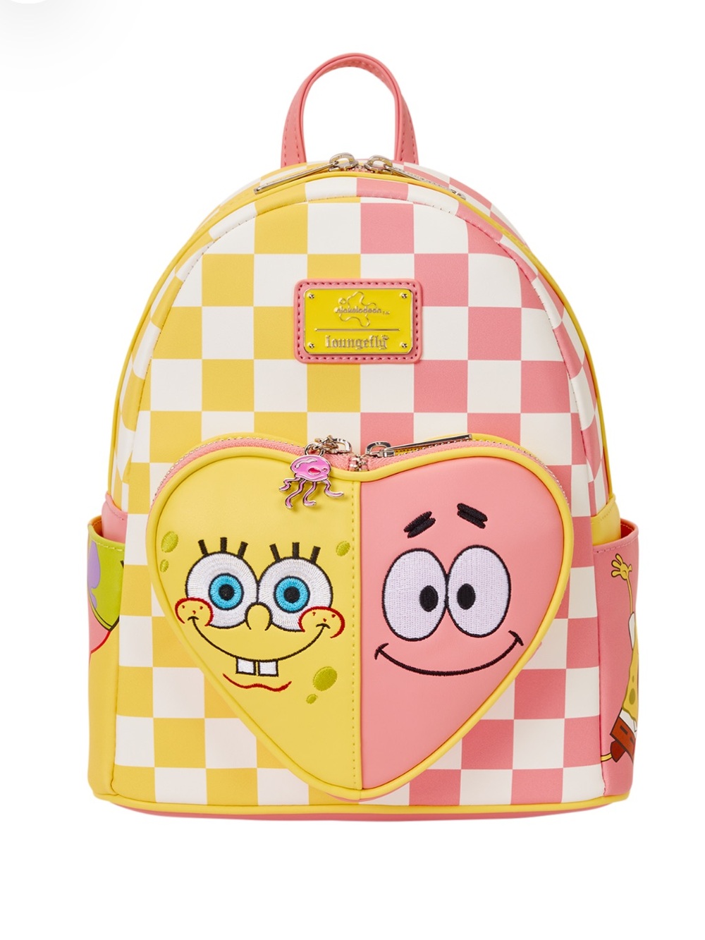 Loungefly SpongeBob Patrick Star Checkered Heart Mini Backpack NWT